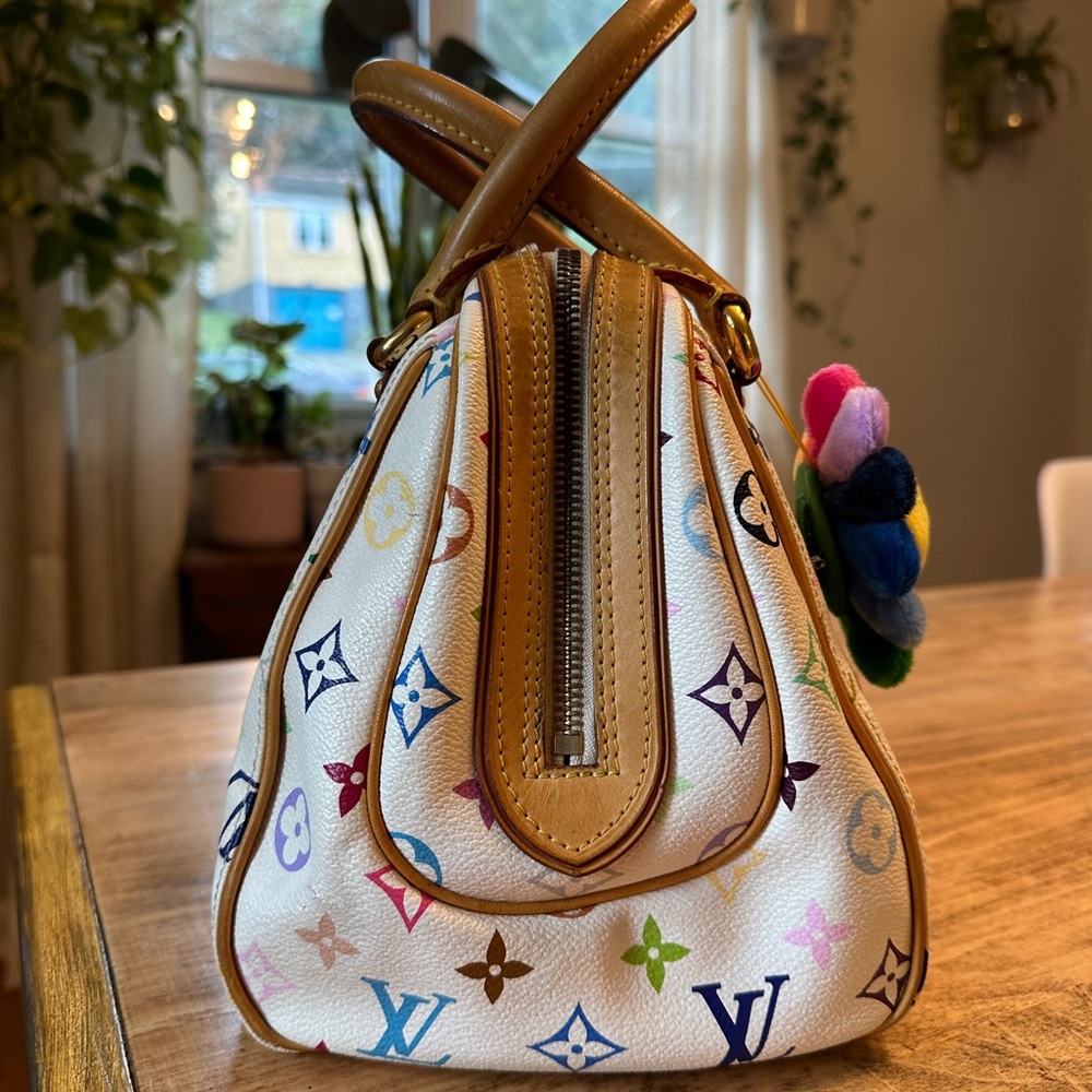 Louis Vuitton White Multicolor Monogram Satchel Vintage Priscilla - Picture 4 of 12